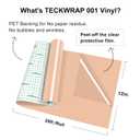 TECKWRAP 001 Vinyl Glossy Permanent Vinyl Adhesive Vinyl Roll for Cutters, Signs, Scrapbooking, Craft, Die Cutters 12" x 20ft, Glossy Shell Pink