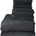 Westlinen Egyptian Cotton Bath Towel Set, 650 GSM 8-Piece — 2 Oversized Bath Sheets (31"x63"), 2 Hand Towels (16"x31"), 4 Washcloths (13"x13") — Dark Gray