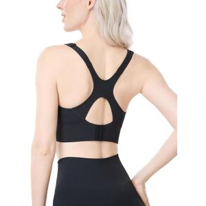 Momcozy Nursing Bras for Breastfeeding, Ribbed Maternity Bra with Racerback, Soft Stretchy Nursing Sports Bra for Yoga (Small, Black)