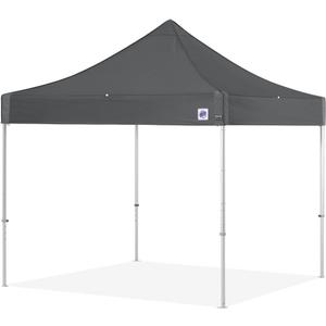 E-Z UP Endeavor Instant Shelter Canopy, 10' x 10', Octagonal-Legged Aluminum Frame, Professional Grade Gray Top, 100 Sq' of Shade