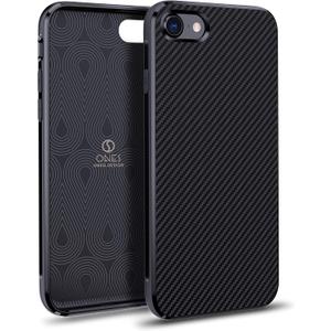 ONES Thin Case for iPhone SE3 SE2 SE / 8/7,Carbon Fiber Pattern Cover Shockproof Protective Phone Case with Minimalist Design and Scratch Resistant Fingerprint Prevention,Black