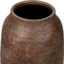 Briful Ceramic Flowers Vase Home Decor, Kitchen Dining Farmhouse Table Vases, Rustic Vintage Living Room Bathroom Bedroom Decorations for Office Coffee Desk Fireplace Shelf Mantel (8.3” Tall, Brown)