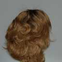 SEVENCOLORS Short Blonde Curly Wigs for White Women Natural Looking Blonde Wavy Wigs with Dark Roots Synthetic Hair Short Womens Wig