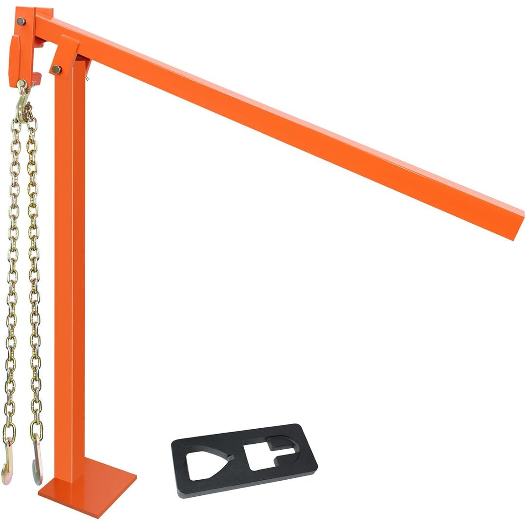 T-Post Puller, Heavy Duty Fence Post Puller with 52'' Lifting Chain & T Post Puller Plate, Labor-Saving Post Puller for Round Fence Posts T Stakes Sign Post & Tree Stump
