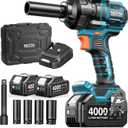 Seesii Impact Wrench 886 Ft-lbs(1200N.m), 1/2 High Torque ImpactGun with 21V 2x4.0Ah Battery, Electric Impact Driver, 2900IPM, 5 Socket, Cordless Impact Wrench for Home Car/Mower/Pickup/Truck RV