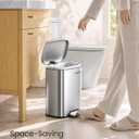 SONGMICS 3.2 Gallon (12 L) Trash Can, Stainless Steel, Step-On Pedal