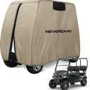NEVERLAND Golf Cart Cover 4 Passenger - Waterproof Golf Cart Covers - Fits for Yamaha Golf Carts EZ GO Club Car - Outdoor Windproof Sunproof (Light Tan, Fit for 2+2/4 Passenger Cart)