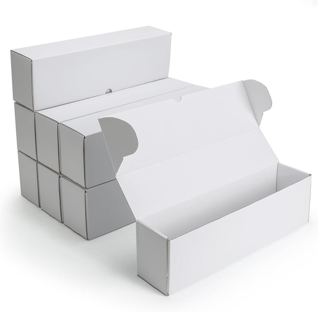 RLAVBL 8-Pack 1100 Count Trading Card Storage Box with 32 Dividers, 15 inch 8800+ Card Box for MTG, TCG, Toploaders, and Sports Cards Organizer