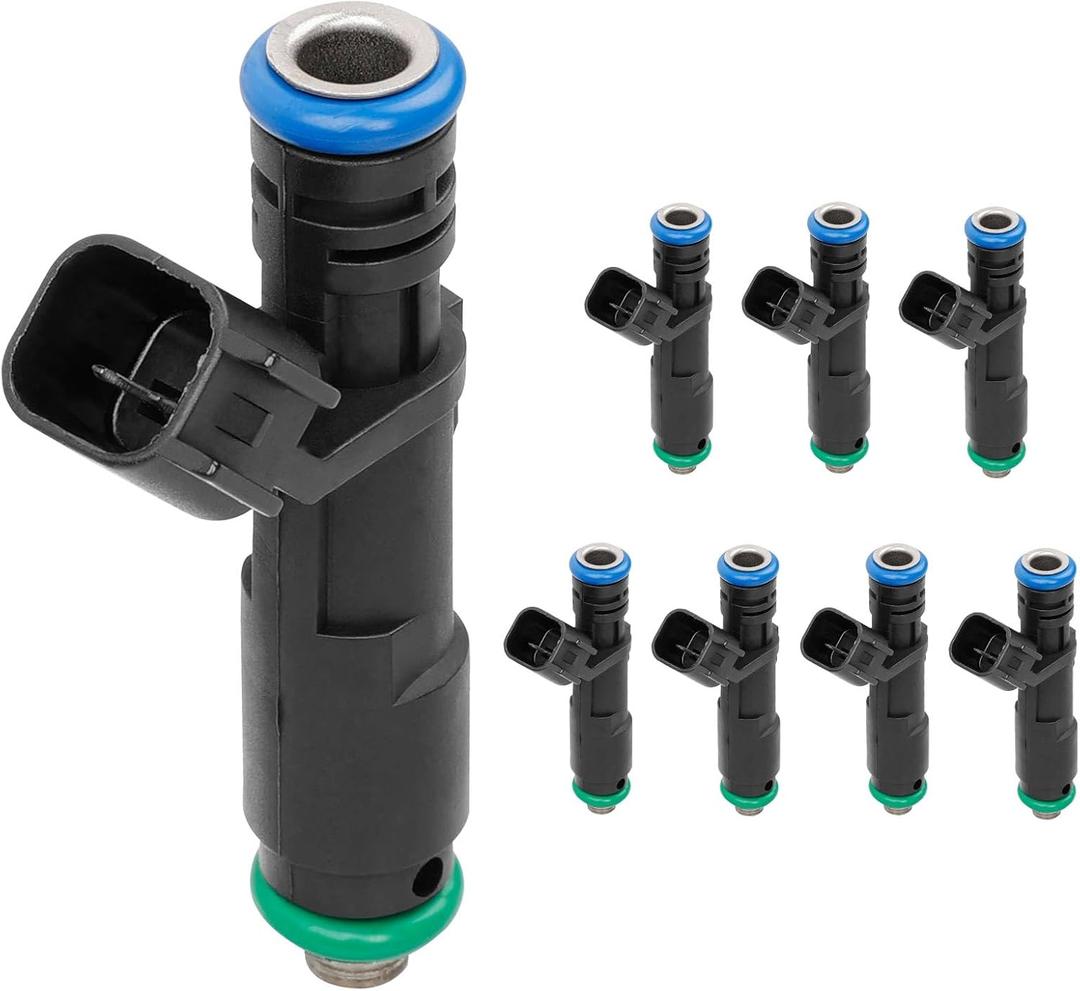 FJ817 5.4L Fuel Injector Set 8Pcs 2 Holes, Compatible with 2005-2007 Ford F150 F250 F350 Super Duty Lobo Expedition Lincoln Navigator Mark L, Replace# 5C3Z-DC 8S4Z9F593A