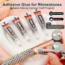 Canvalite 25000Pcs Resin Jelly Rhinestones for Crafting, Clear Flatback Gems, Bedazzling Crystal with 5Pcs 2.5g B7000 Jewelry Glues and Tweezers and Dotting Pen for DIY Crafts Clothing Shoes Nail Art