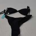 Aqua Eve Women Two Piece Bikini High Cut Swimsuit Triangle Bathing Suit Cheeky Bikini Set (Medium, Black)