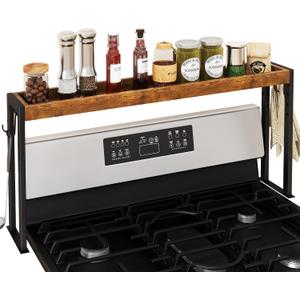 IBUYKE Over The Stove Shelf,Spice Rack for Kitchen Stove,Brown TLJ027H