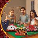 6 Pcs Casino Theme Table Centerpieces Casino Night Party Wood Tabletop Decorations Poker Chips Poker Machines Dice Spades Wooden Signs for Birthday Party Decoration