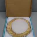 MAONAME 13" Gold Charger Plates, Round Reef Chargers for Dinner Plates, Plastic Plate Chargers for Table Setting, Wedding Decor, Set of 6