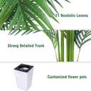 Artificial Palm Tree with White Tall Planter, 7ft Tall Potted Artificial Silk Palm Tree Plant, Fake Tropical Plant, Home Office Floor Room Decor Plants Indoor Outdoor, Housewarming Gift