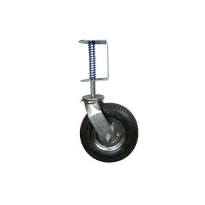 Shepherd Hardware 9798 8-Inch Pneumatic Spring-Loaded Gate Caster, 200-lb Load Capacity and Universal Mount,Black