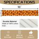 RABUSOFA Orange Rust White Pumpkin Fall Table Runner,Seasonal Autumn Kitchen Dining Table Holiday Thanksgiving Decoration for Home Party Decor 13x90 Inch