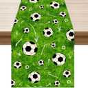2 x XCHI Green Soccer Grass World Cup Table Runner Game Day Table Decoration for Soccer Party Home Kitchen Dining Holiday Decor 13x120 Inch