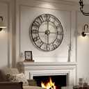 Cuspin Large Wall Clock for Living Room Decor, 30 Inch Wall Clocks Battery-Operated Silent Non Ticking, Modern Black Decorative Metal Clock, Arabic Numerals