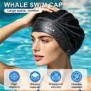 WHALE Extra Large Swim Cap Designed for Men and Women with Thick, Long Hair, Hair Extensions Or Afro-Textured Hair Long-Hair Swim Cap Highly Waterproof to Keep Hair Dry