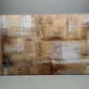 arteWOODS Abstract Canvas Wall Art - Brown White Grey Abstract Pictures for Living Room Bedroom Wall Decor Rustic Canvas Print Retro Farmhouse Painting Artwork 29" X 58
