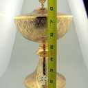 Christian Brands Solid Brass Ciborium with Cover, 9.5" Tall, Celtic Cross
Holds 400 Hosts, Gold Plated, Crosshatch Brushed Finish