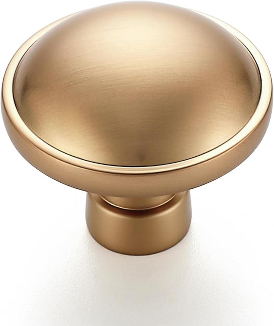 Ravinte 25 Pack 1-1/4 Inch Diameter Kitchen Cabinet Knobs Champagne Bronze Dresser Knobs Round Solid Cabinet Drawer Pulls for Kitchen Cupboard Hardware