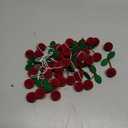 Jexine 3 Pieces Cherry Garland Decor Summer Cherries Party Decoration Pom pom Felt Bunting Banner 6.6 Ft Colorful DIY Fruit Hanging Ornaments for Baby Birthday Wedding(Red)
