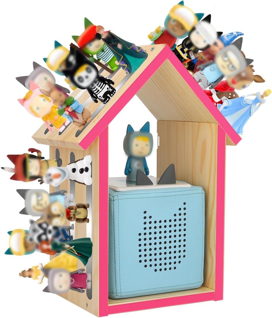 for Tonie Shelf, Tonies Storage for Creative Tonie Box 1 Toniebox 2 Magnetic Shelf for Tonie Figures, Characters, Wooden for Kids (Natural)