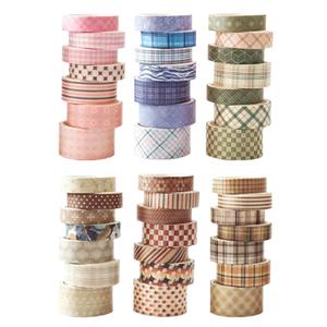 42 Rolls Vintage Stripe Washi Tape SetDecorative Tape for Scrapbooking, Journaling, Bullet Journals, DIY Crafts, and Gift Wrapping (Green)