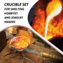 Nelyrho 8-in-1 Metal Casting Kit Graphite Crucible, Graphite Ingot Molds, 2 Stir Rods, Quartz Cup & Tongs Complete Set for Melting Gold, Silver, Aluminum, Brass