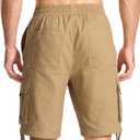 Mens Cotton Cargo Hiking Shorts with Multi Pockets Summer Outdoor Work Casual Shorts (S)