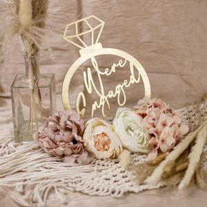 We're Engaged Table Sign,Engagement Party Decorations,Engaged Centerpiece, Engagement Ring Decorations,Engaged Party Decorations,Engagement Party Sign