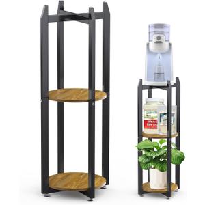 Water Dispenser Floor Stand, 34" Stable Water Jug Stand for 1-5 Gallon Water Bottles/Crocks, 3 Tier Corner Stand with Metal Frame for Kitchen, Living Room, Office, Garage, Hardware Included