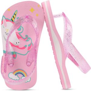 Toddler Flip Flops Girls Sandals Cute Jelly Boys Kids Flip-flops Adjustable Back Strap Non Slip Sole Lightweight Princess Sandal for Girl Swim Pool Summer Outdoor Beach