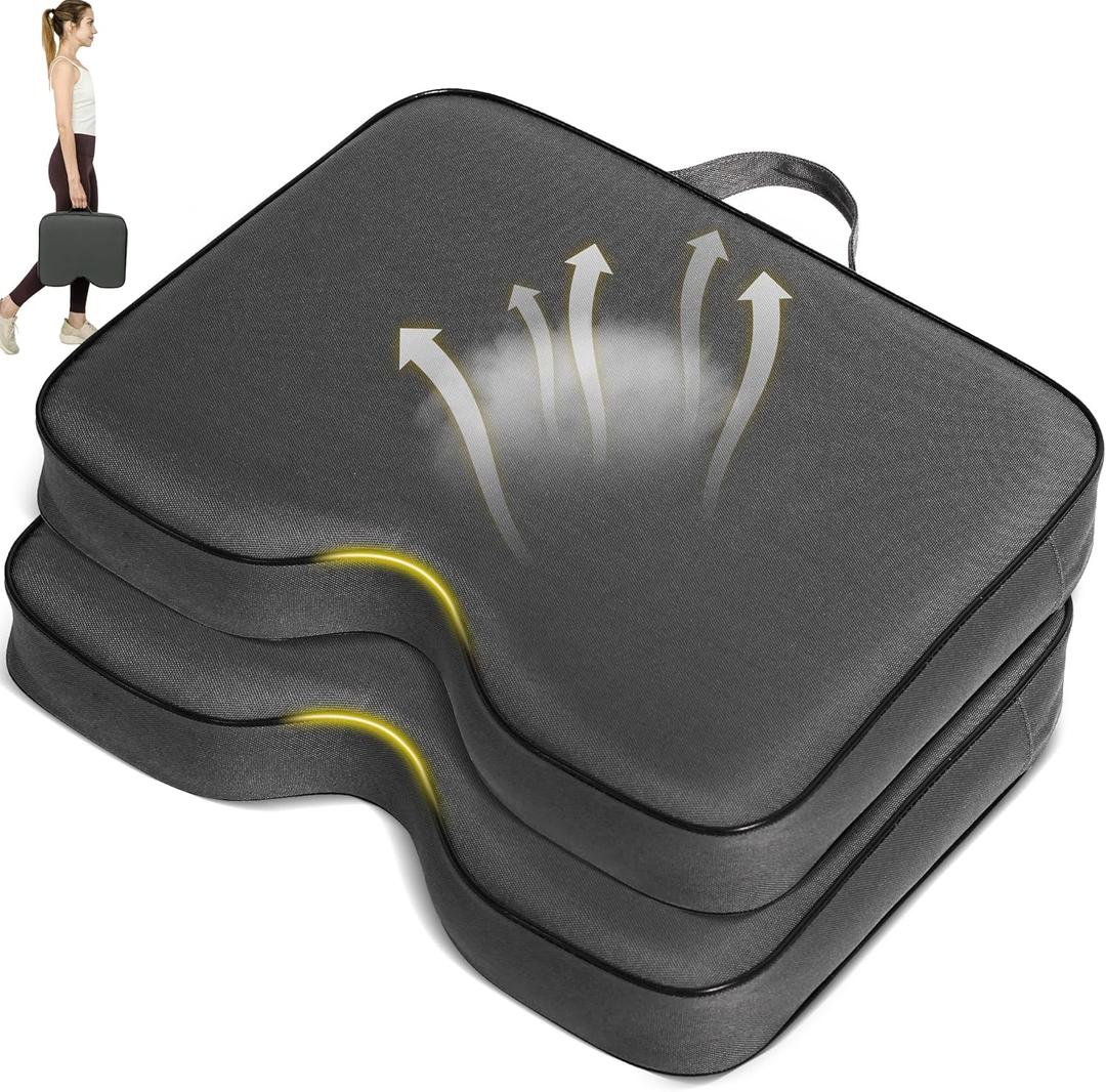 2 Pcs Stadium Seat Cushions Water-Repellent Bleacher Seat Cushions Indoor & Outdoor Seat Cushion for Bleachers Portable Stadium Cushion for Sports Events, Office Chairs, Beaches (Stylish Style - Dark Grey)