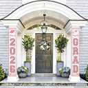 2 x Class of 2026 Graduation Door Banner, Pink Glitter Congrats Gard Class of 2026 banner for 2026 Graduation Party Decorations High School College Graduation Party Supplies Indoor Outdoor