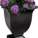 Mayne Augusta 26-Inch Tall Planter  Self-Watering, Weather-Resistant Planter for Flowers  Durable Indoor/Outdoor Design for Patio, Porch, or Entryway (Black)