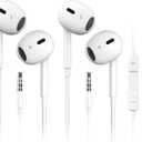 Antool Wired Earbuds,Ultra Clear Calls & no Noise Headphones Earbuds Wired 3.5mm, in-Ear Earphones with Mic, Compatible with iPhone/iPad/Android/Laptop/PC 2 Pack