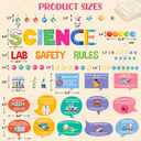 2 x Fancy Land Science Bulletin Board Set for Back to School Decorations 81 Pcs