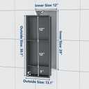 Qeke Stainless Steel Shower Niche 12" X 29", No Tile Needed Wall Niche Three-Tier, Recessed Shower Shelf for Bathroom Storage, Gun Metal