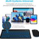 LAMA 7 Colors Backlit Bluetooth Keyboard and Mouse Combo for iPad Pro/Air/Mini, Ultra-Slim Rechargeable Wireless Keyboard and Mouse for iPhone 15/14/13 Pro/Samsung/Tablet/PC/Laptop/iOS/Windows/Android