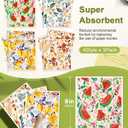 Kitchen Reusable Swedish Dishcloths - 12 Pack Absorbent, Fast Drying, Washable Swedish Towels with Cute Design, Fruit Flower