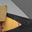 3.3x4 ft Pencil Bow Classroom Rug Pencil Bowknot Play Carpet Educational Area Rug Colorful Play Mat Non-Slip Back to School Floor Mat for Teaching Playroom Nursery Daycare Home Decor