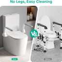 Toilet Safety Rails for Seniors, Super Heavy Duty Handicap Toilet Rails with Foldable Handles, Space Saving, Stylish and Durable, Anti Slip Toilet Safety Frame with Arms for Seniors Disabled Pregnant