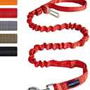 AUROTH Heavy Duty Bungee Dog Leash for Large Breeds - 6FT With 2 Padded Handles, Shock Absorption, No Pull Training, Red
