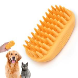2 x Silicone Dog Grooming Brush Pet Shampoo Bath Brush Anti Skid Soothing Massage Rubber Comb Bath Dog Brush
