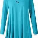 LARACE Women Plus Size Tunic Tops Long Sleeve V Neck Blouse Loose Swing Basic Flowy T Shirt for Leggings, Size -6XL