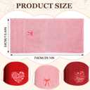 FuWeave 3 Pcs Valentine's Day Hand Towels Happy Valentine Day Pink Heart Embroidered Decorative Towels 13.4X 29.1 Inch 100% Cotton Absorbent Soft Decor Housewarming Gift