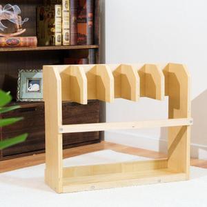 Premium Montessori Carpet Rack – 5-Slot Wooden Work Mat Stand 23.6*19.7in, Carpet Holder, Freestanding Rug Storage Organizer for Classroom & Homeschool, Practical Life Materials for Kids Toddlers, 23.6 x 19.7 x 7.3 inches